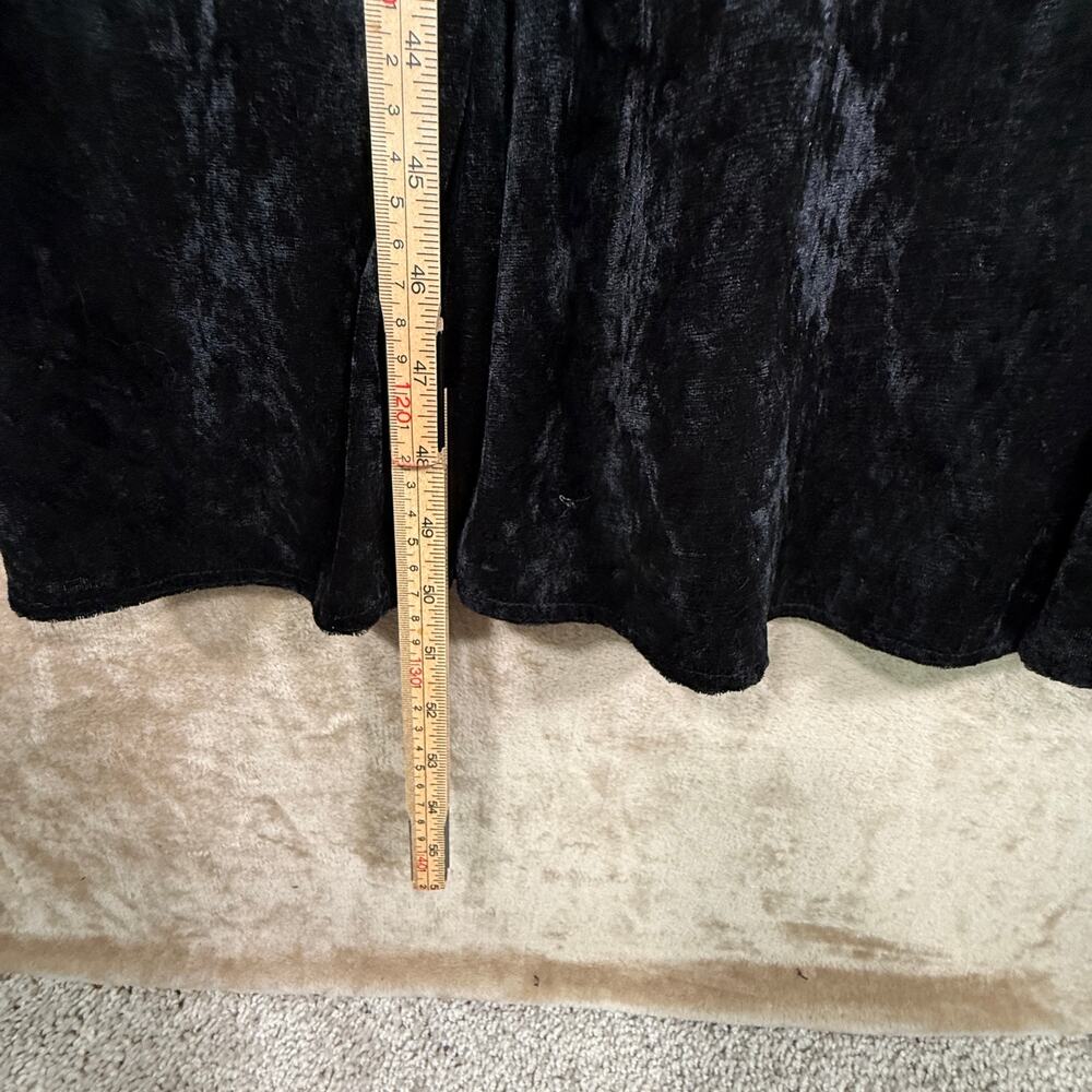 Vintage 90s Styleworks Black Crushed Velvet Maxi Dress Gothic Whimsygoth Small - Picture 8 of 10